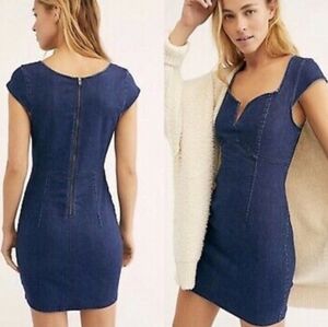FREE PEOPLE Lia Denim Mini Dress - XS